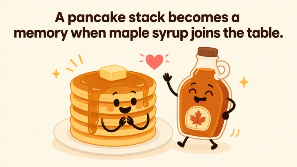 a-pancake-stack-becomes-a-memory-when-maple-syrup-joins-the-table