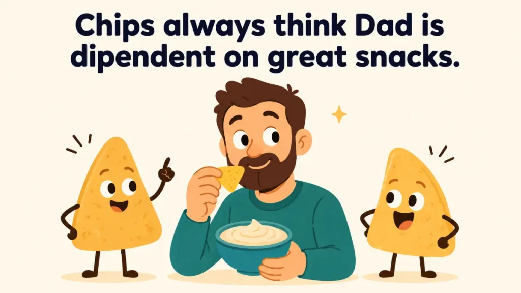 chips-always-think-dad-is-dipendent-on-great-snacks