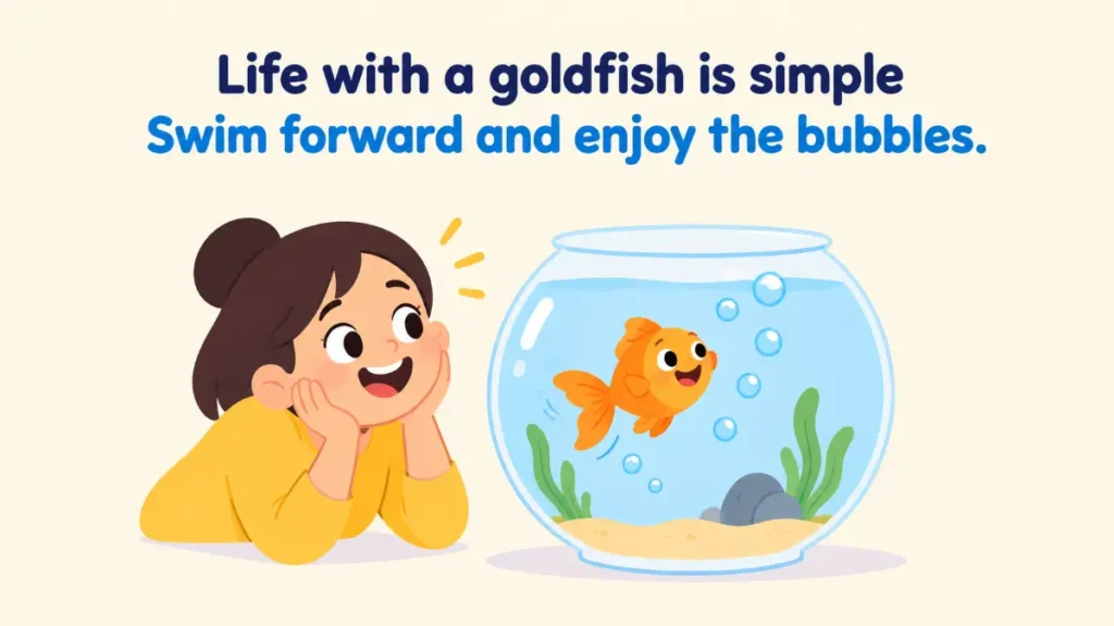 life-with-a-goldfish-is-simple-swim-forward-and-enjoy-the-bubbles
