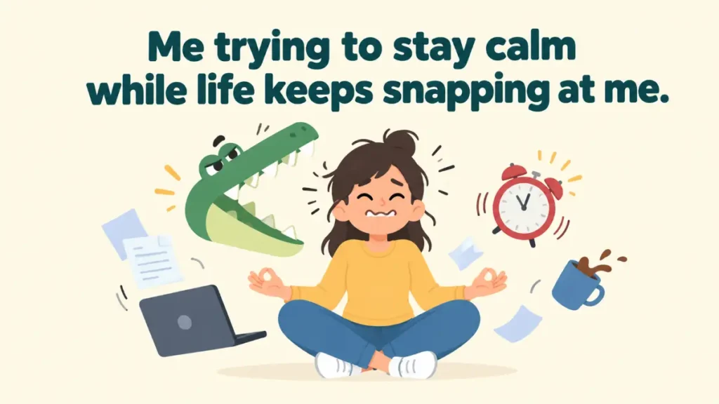 Me trying to stay calm while life keeps snapping at me.