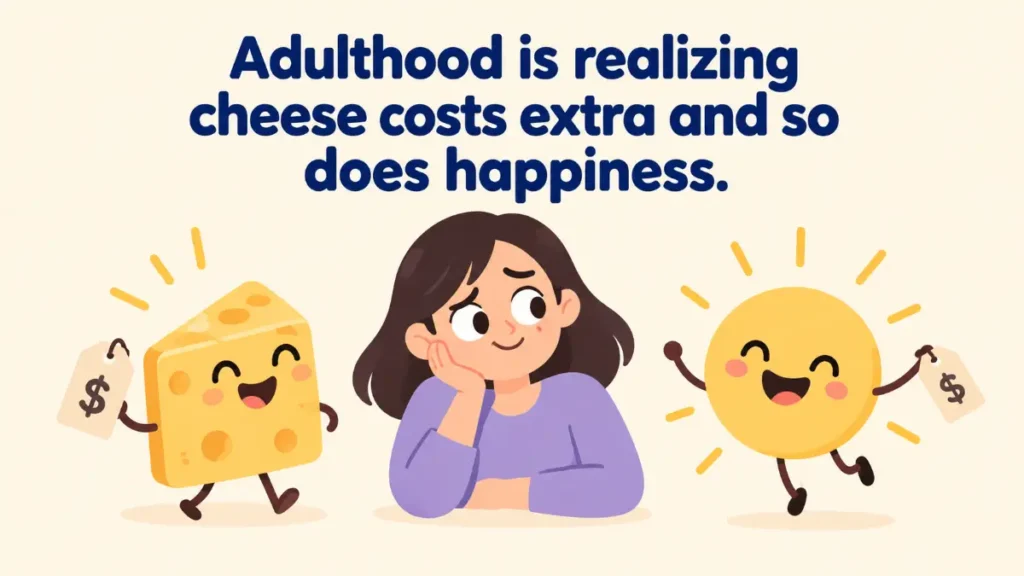 adulthood-is-realizing-cheese-costs-extra-and-so-does-happiness