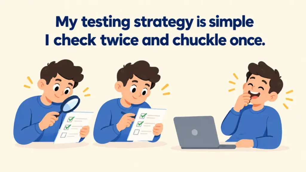 my-testing-strategy-is-simple-i-check-twice-and-chuckle-once